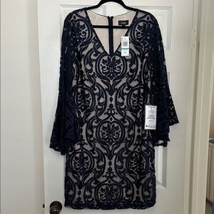 MSK navy and nude shift style dress